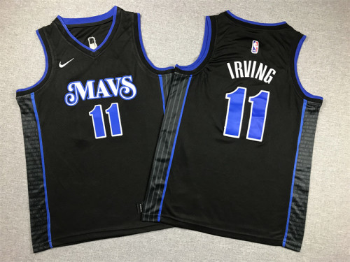Youth 2024 City Edition Dallas Mavericks 11 IRVING Dark Blue NBA Jersey Child Basketball Shirt