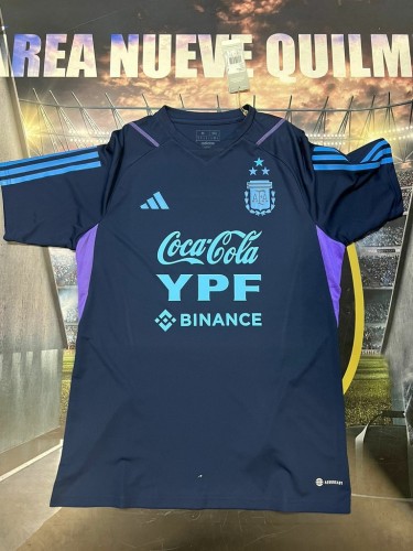 Fan Version 2023-2024 Argentina Black/Purple/Blue Soccer Jersey