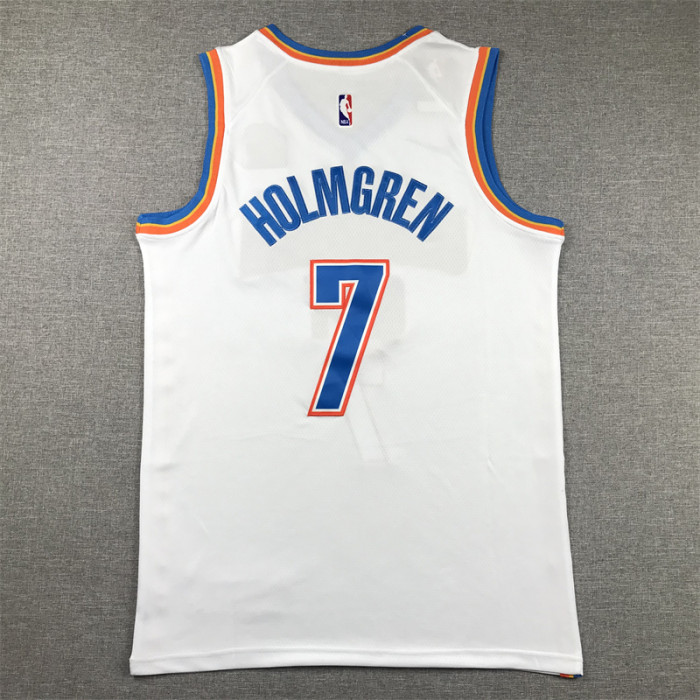 New Oklahoma City Thunder HOLMGREN 7 White NBA Jersey Basketball Shirt