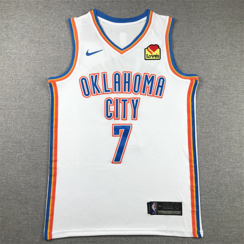 New Oklahoma City Thunder HOLMGREN 7 White NBA Jersey Basketball Shirt