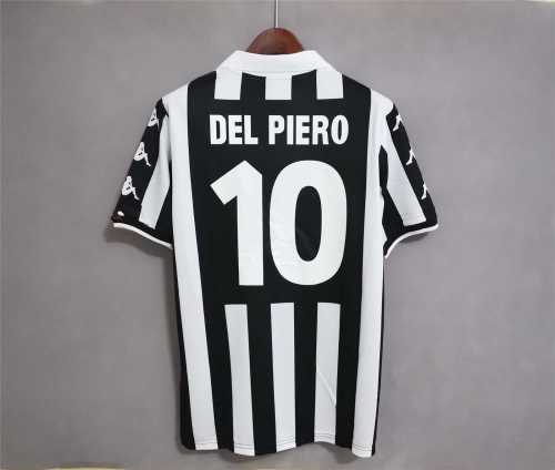 Retro Jersey 1999-2000 Juventus DEL PIERO 10 Home Black/White Soccer Jersey Vintage Football Shirt