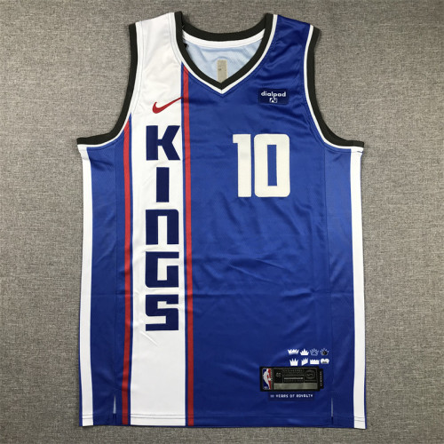 2024 City Edition Sacramento Kings 10 SABONIS Blue NBA Jersey Basketball Shirt