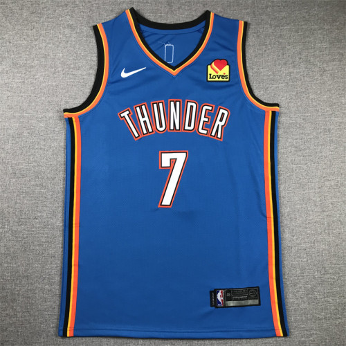 Oklahoma City Thunder HOLMGREN 7 Blue NBA Jersey Basketball Shirt