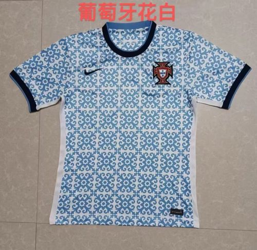 Fans Version 2023 Portugal White/Blue Soccer Training Jersey