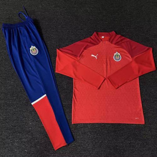 2023-2024 Chivas Red Soccer Training Sweater and Pants Football Kit