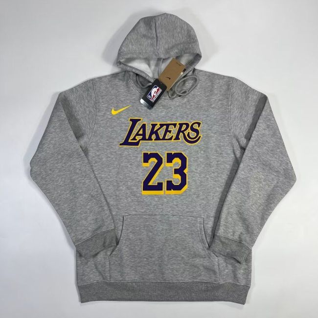 Los Angeles Lakers 23 JAMES NBA Hoodie Basketball Hoody Grey White Purple Yellow Cotton Sweater