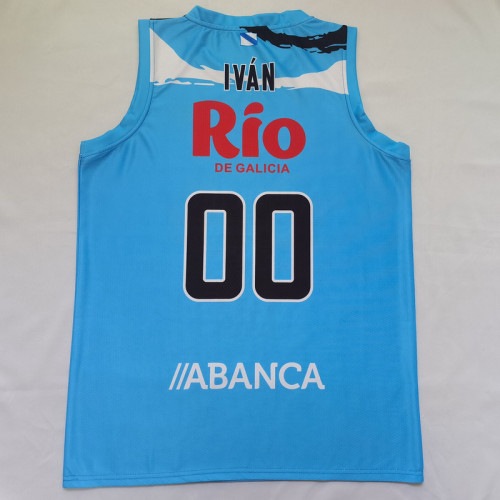 2023-2024 Deportivo La Coruña 00 IVAN Blue Basketball Shirt NBA Jersey