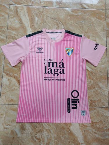 with All Sponor Logos Fans Version 2023-2024 Malaga 4th Away Pink Soccer Jersey