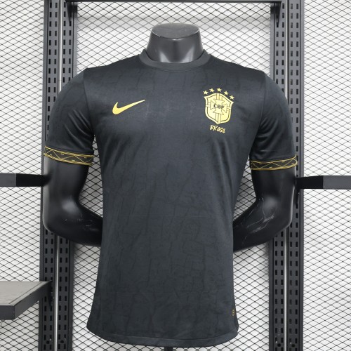 Player Version 2024 Brazil Black Special Edition Soccer Jersey Brasil Football Shirt