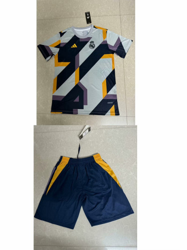 Youth Uniform Kids Kit 2023-2024 Real Madrid Soccer Training Jersey Shorts Child Set