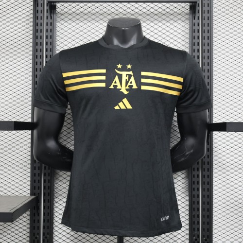 Player Version 2024 Argentina Special Edition Black/Gold Soccer Jersey
