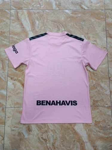 with All Sponor Logos Fans Version 2023-2024 Malaga 4th Away Pink Soccer Jersey
