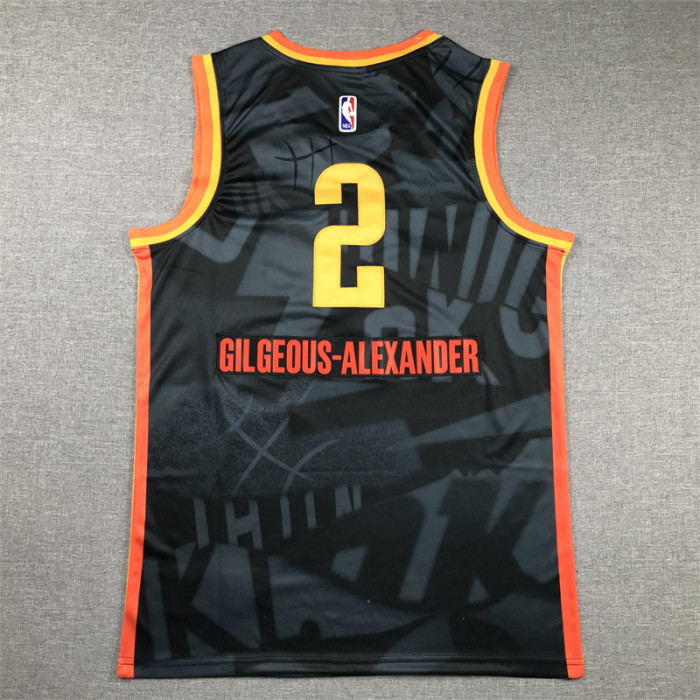 2024 City Edition Oklahoma City Thunder GIL GEOUS-ALEXANDER 2 Black NBA Jersey Basketball Shirt