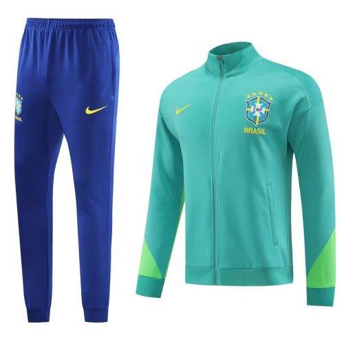 2023-2024 Brazil Green Soccer Training Jacket and Pants
