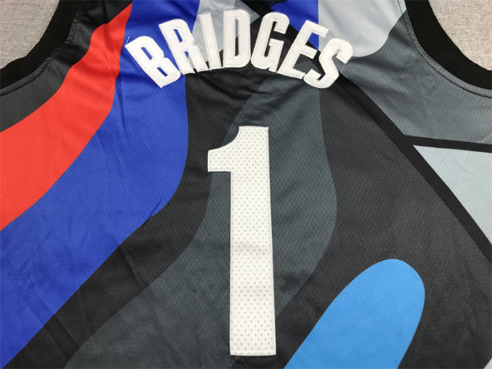 2024 City Edition Brooklyn Nets 1 BRIDGES Grey NBA Shirt Basketball Jersey
