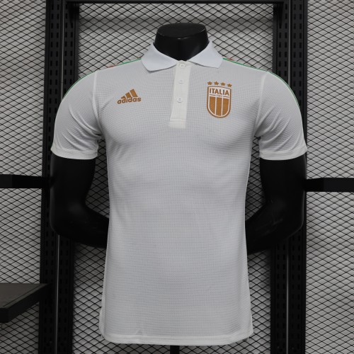 Player Version 2024 Italy White Soccer Jersey Football Shirt