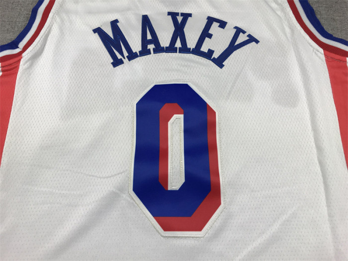 Philadelphia 76ers 0 MAXEY White NBA Jersey Basketball Shirt