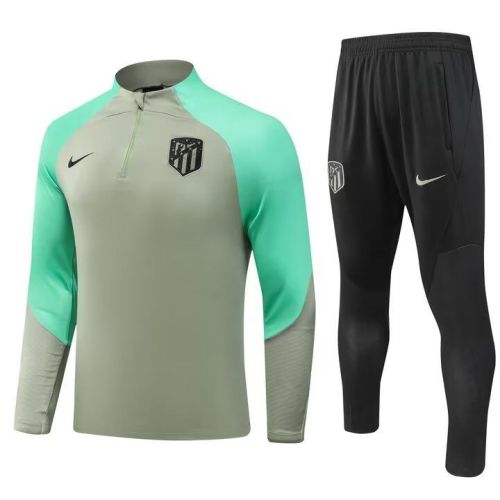 2023-2024 Atletico Madrid Grey Soccer Training Sweater and Pants Football Kit