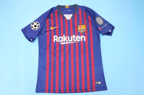 with UCL Patch Retro Jersey 2018-2019 Barcelona Home Soccer Jersey Vintage Football Shirt