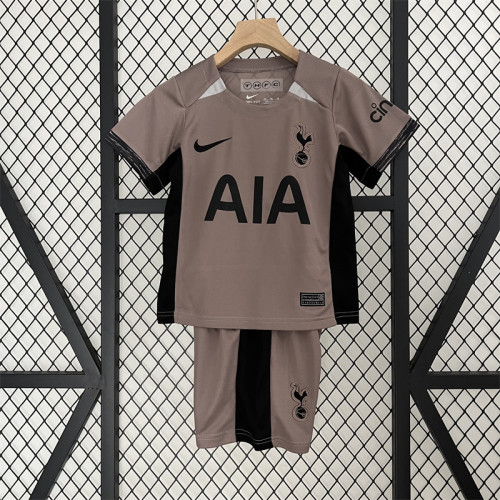 Youth Uniform 2023-2024 Tottenham Hotspur Third Away Soccer Jersey Shorts Kids Kit Spurs Football Shirt