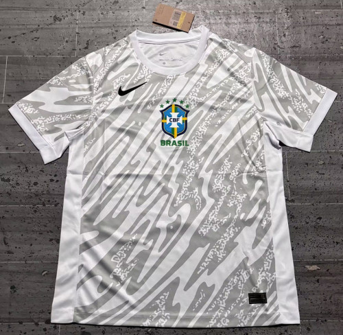 Fan Version 2024 Brazil Grey Goalkeeper Soccer Jersey Brasil Camisetas de Futbol