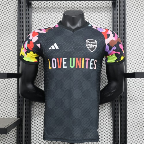 Player Version 2023-2024 Arsenal Black Pre-Match Jersey Football Training Shirt
