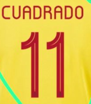 CUADRADO 11 Lettering for Colombia Jersey