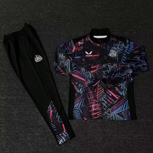 2023-2024 Newcastle United Black/Blue Soccer Training Sweater and Pants Football Kit