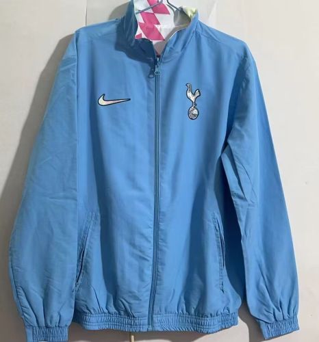 2023-2024 Tottenham Hotspur Blue/Colorful Reversible Soccer Jacket Football Jacket