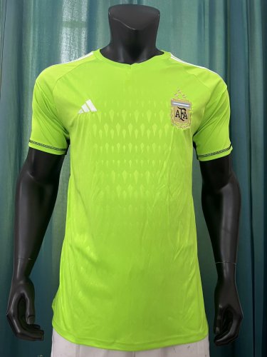 Fans Version 2024 Argentina Fluorescent Green Goalkeeper Soccer Jersey Football Shirt