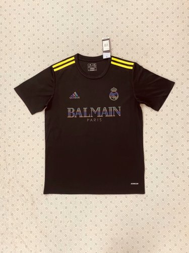 Fan Version 2023-2024 Real Madrid BALMAIN Black Soccer Jersey Football T-shirt