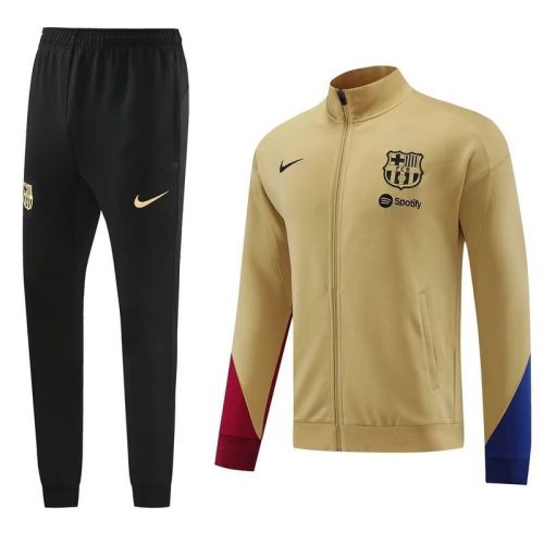 2023-2024 Barcelona Gold/Red/Blue Soccer Training Jacket and Pants