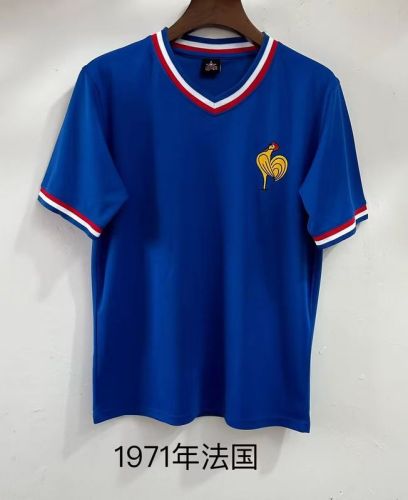 Retro Jersey 1971 France Home Soccer Jersey Vintage Football Shirt