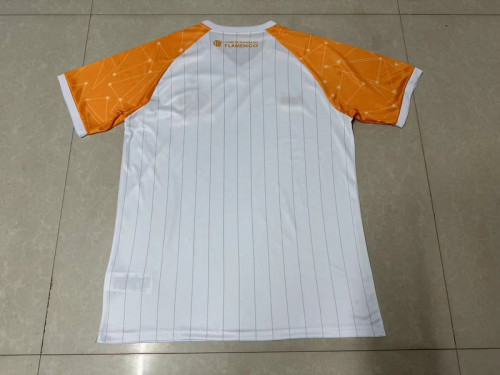 Fan Version 2023-2024 Flamengo White/Orange Soccer Jersey