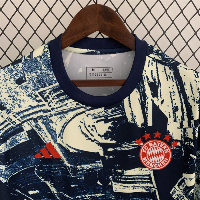 FC Bayern 2023-24 Pre-Match Jersey - Off White / Night Indigo Football Shirt