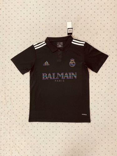 Fan Version 2023-2024 Real Madrid BALMAIN Black Soccer Polo