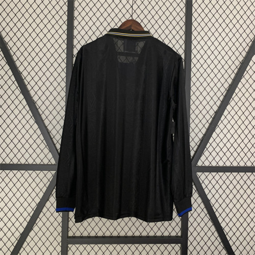 Long Sleeve Retro Jersey 1993-1994 Manchester United Away Black Soccer Jersey Vintage Football Shirt