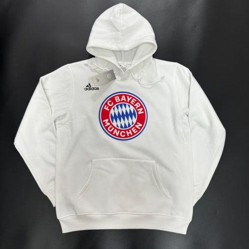 2023-2024 Bayern Munich White Soccer Hoodie Football Hoody White Cotton Sweater
