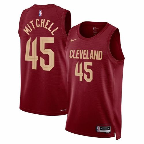 New Cleveland Cavaliers 45 MITCHELL Maroon NBA Jersey