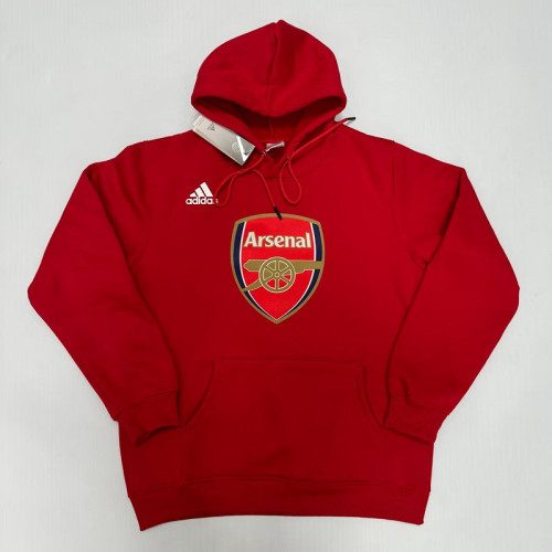 2023-2024 Arsenal Red Soccer Hoodie Black Football Hoody White Cotton Sweater