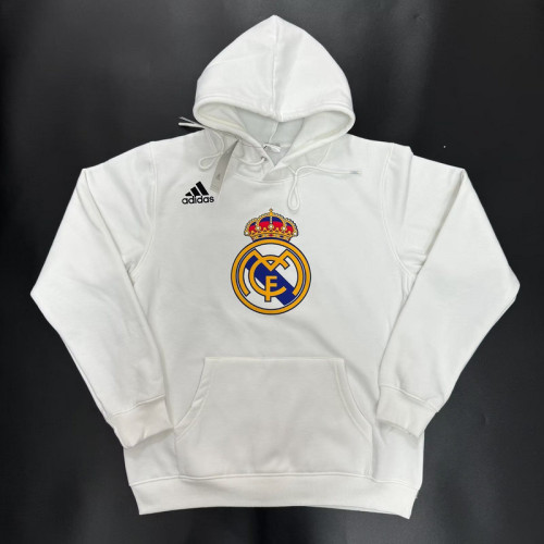 2023-2024 Real Madrid Black Soccer Hoodie White Football Hoody Cotton Sweater