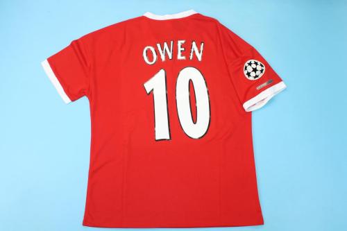 with UCL Patch Retro Jersey 2000-2001 Liverpool OWEN 10 Home Soccer Jersey Vintage Football Shirt