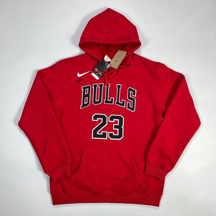 2023-2024 Chicago Bulls Black NBA Hoodie Basketball Hoody Red Cotton Sweater