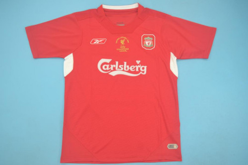 with UCL Patch Retro Jersey 2004-2005 Liverpool UCL Final Home Soccer Jersey Vintage Football Shirt