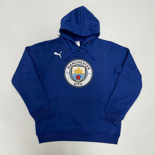 2023-2024 Manchester City Blue Soccer Hoodie Football Hoody Cotton Sweater