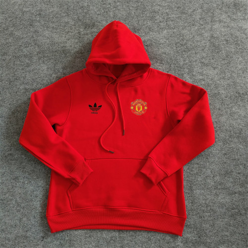 2023-2024 Manchester United Red Soccer Hoodie White Football Hoody Black Cotton Sweater