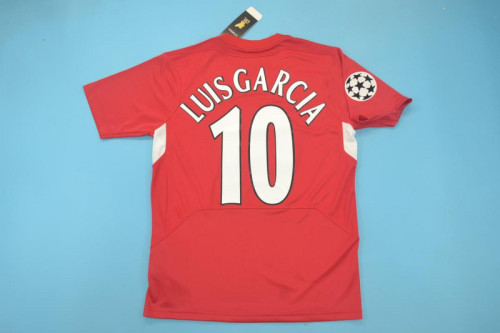 with UCL Patch Retro Jersey 2004-2005 Liverpool 10 LUIS GARCIA UCL Final Home Soccer Jersey Vintage Football Shirt