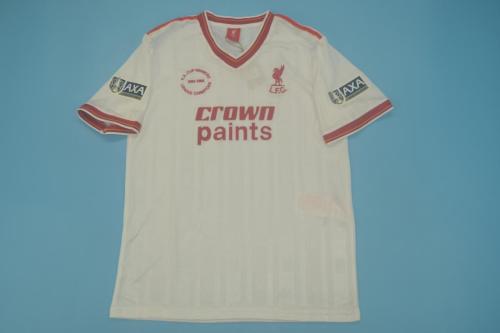 with Patch Retro Jersey 1985-1986 Liverpool Third White Soccer Jersey Vintage Football Shirt