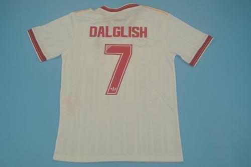 with Patch Retro Jersey 1985-1986 Liverpool DALGLISH 7 Third White Soccer Jersey Vintage Football Shirt