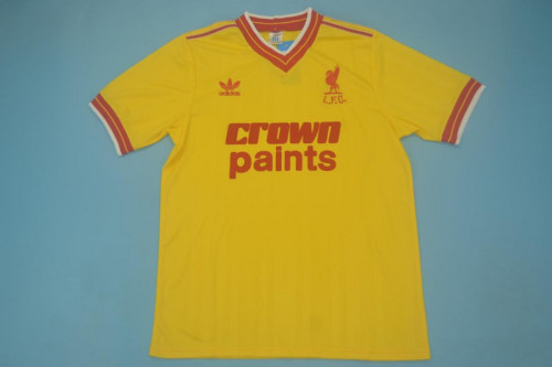 Retro Jersey 1985-1987 Liverpool Third Yellow Soccer Jersey Vintage Football Shirt